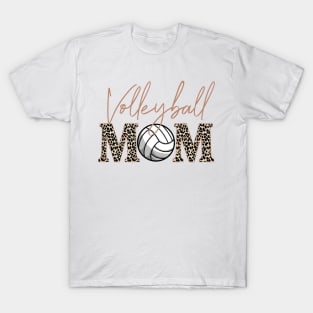 Bleached Volleyball Game Day Vibes Volleyball Mom Leopard T-Shirt